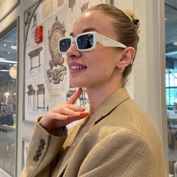 NEW PRADA PR27ZS WHITE UNISEX SUNGLASSES PR 27ZS 17K08Z NEW COLLECTION SPR 26Z - Picture 10 of 14